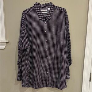 Roundtree & Yorke Men's Navy Plaid Shirt